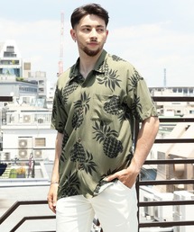HOUSTON ワイドアロハシャツ PINEAPPLE