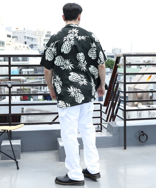 HOUSTON（ヒューストン）の「HOUSTON ワイドアロハシャツ PINEAPPLE（シャツ/ブラウス・メンズ・ブラック/ネイビー/オリーブ・X-LARGE/MEDIUM/LARGE）」の10枚目の写真