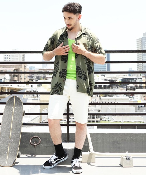 HOUSTON（ヒューストン）の「HOUSTON ワイドアロハシャツ PINEAPPLE（シャツ/ブラウス・メンズ・ブラック/ネイビー/オリーブ・X-LARGE/MEDIUM/LARGE）」の20枚目の写真