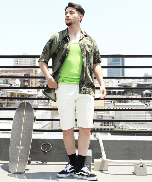 HOUSTON（ヒューストン）の「HOUSTON ワイドアロハシャツ PINEAPPLE（シャツ/ブラウス・メンズ・ブラック/ネイビー/オリーブ・X-LARGE/MEDIUM/LARGE）」の21枚目の写真