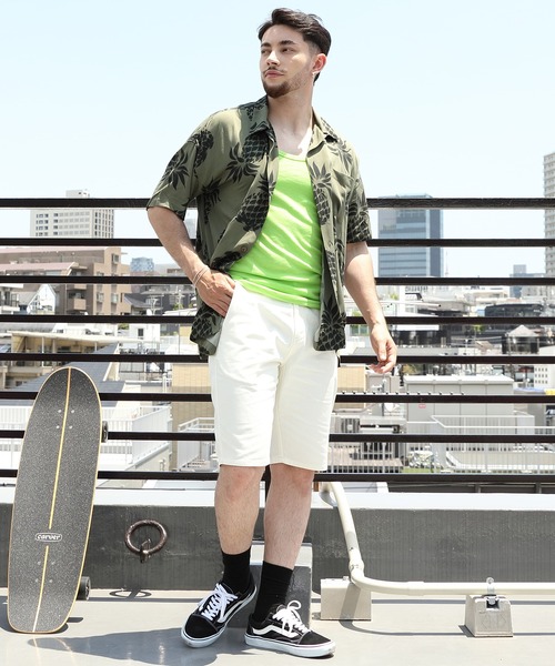 HOUSTON（ヒューストン）の「HOUSTON ワイドアロハシャツ PINEAPPLE（シャツ/ブラウス・メンズ・ブラック/ネイビー/オリーブ・X-LARGE/MEDIUM/LARGE）」の22枚目の写真