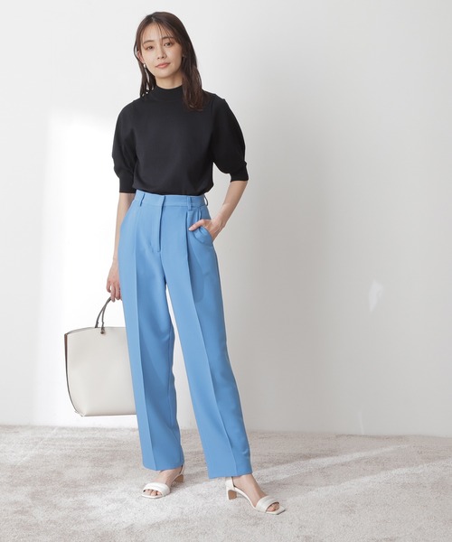 N.（N. Natural Beauty Basic）（エヌエヌナチュラルビューティーベーシック）の「【追加生産】プレーティング天竺５分袖ニット（ニット/セーター・レディース・ブラック/レッド/ブルー系その他/ホワイト/パープル/ブラウン・MEDIUM）」の13枚目の写真