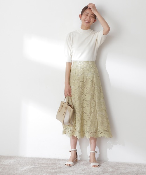 N.（N. Natural Beauty Basic）（エヌエヌナチュラルビューティーベーシック）の「【追加生産】プレーティング天竺５分袖ニット（ニット/セーター・レディース・ブラック/レッド/ブルー系その他/ホワイト/パープル/ブラウン・MEDIUM）」の8枚目の写真