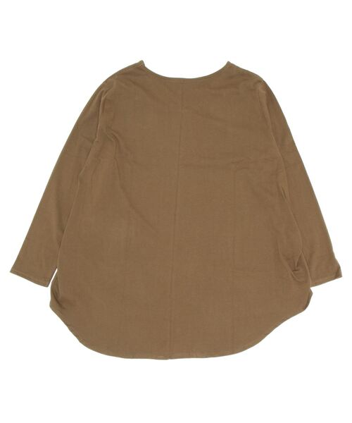 Fashion Letter(ファッションレター)の「タックヘムコットンVネックカットソー(Tシャツ/カットソー・レディース・ブラック/オフホワイト/カーキ/ライトベージュ・M~L/LL~3L/4L~5L)」の5枚目の写真