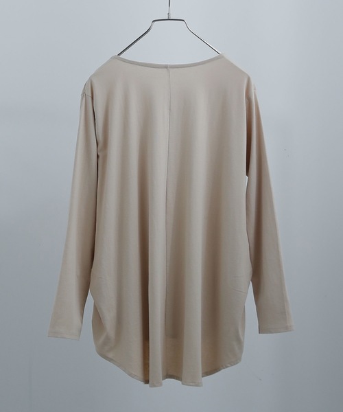 Fashion Letter(ファッションレター)の「タックヘムコットンVネックカットソー(Tシャツ/カットソー・レディース・ブラック/オフホワイト/カーキ/ライトベージュ・M~L/LL~3L/4L~5L)」の17枚目の写真