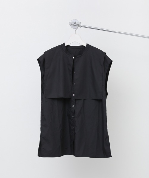 ap retro（アプレトロ）の「スキッパーノースリシャツ　襟付き（シャツ/ブラウス・レディース・ホワイト/ブラック・FREE）」の7枚目の写真