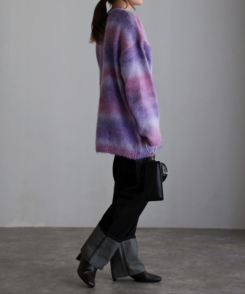 sakishimatokyo(サキシマトーキョー)の「グラデーションニット(ニット/セーター・レディース・ブラック/パープル/ピンク/グリーン/イエロー・FREE)」の17枚目の写真