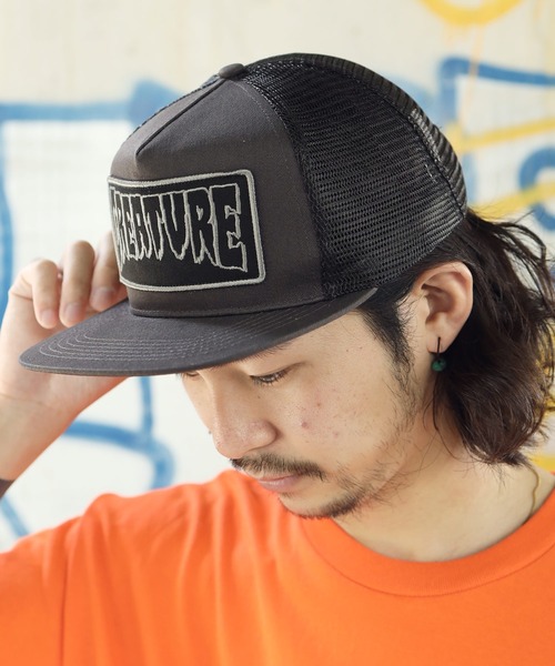 SANTA CRUZ（サンタクルーズ）の「CREATURE / クリーチャー Reverse Patch Mesh Trucker High Profile Hat メッシュ キャップ（キャップ・メンズ・ブラック/ダークグレー・FREE）」の2枚目の写真