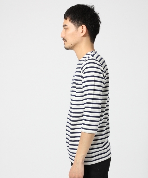 GLOBAL WORK(グローバルワーク)の「ボーダーバスク7分袖/557715(Tシャツ/カットソー・メンズ・グレー/ブルー/ネイビー/ブラック・MEDIUM/SMALL/X-LARGE/LARGE)」の9枚目の写真