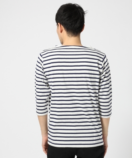 GLOBAL WORK(グローバルワーク)の「ボーダーバスク7分袖/557715(Tシャツ/カットソー・メンズ・グレー/ブルー/ネイビー/ブラック・MEDIUM/SMALL/X-LARGE/LARGE)」の10枚目の写真