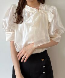 MAJESTIC LEGON | アシメボウタイブラウス(シャツ/ブラウス)