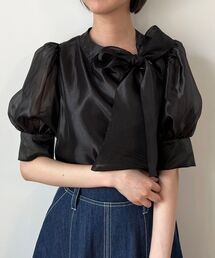 MAJESTIC LEGON | アシメボウタイブラウス(シャツ/ブラウス)