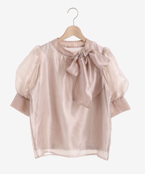 MAJESTIC LEGON(マジェスティックレゴン)の「アシメボウタイブラウス(シャツ/ブラウス・レディース・ブラック/オフホワイト/ピンクベージュ/グレイッシュベージュ・MEDIUM)」の17枚目の写真