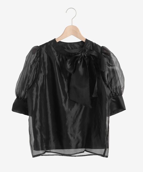 MAJESTIC LEGON(マジェスティックレゴン)の「アシメボウタイブラウス(シャツ/ブラウス・レディース・ブラック/オフホワイト/ピンクベージュ/グレイッシュベージュ・MEDIUM)」の21枚目の写真