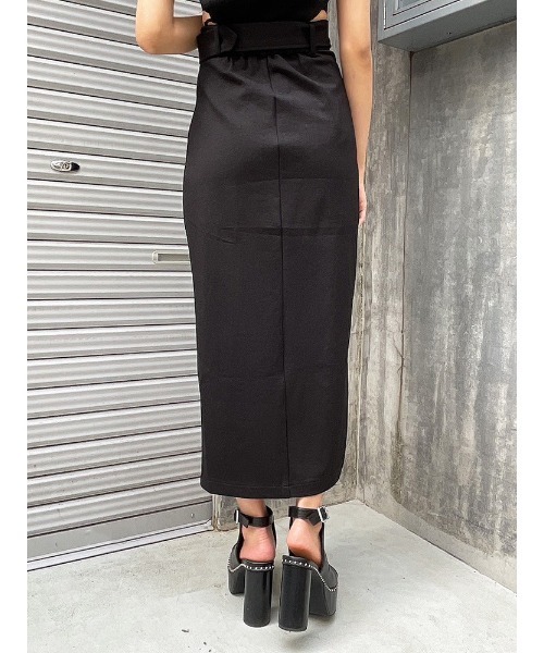 ENVYM（アンビー）の「スリットロングポンチＳＫ（スカート・レディース・ブラック/カーキ・FREE）」の13枚目の写真