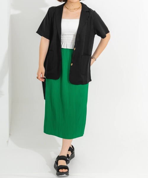 nemne store(ネンネストア)の「半袖テーラードジャケット(テーラードジャケット・レディース・ブラック/ベージュ/アイボリー・フリー)」の7枚目の写真