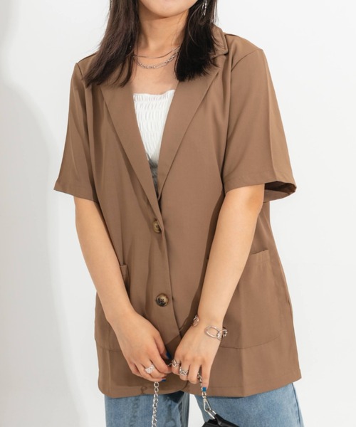 nemne store(ネンネストア)の「半袖テーラードジャケット(テーラードジャケット・レディース・ブラック/ベージュ/アイボリー・フリー)」の12枚目の写真