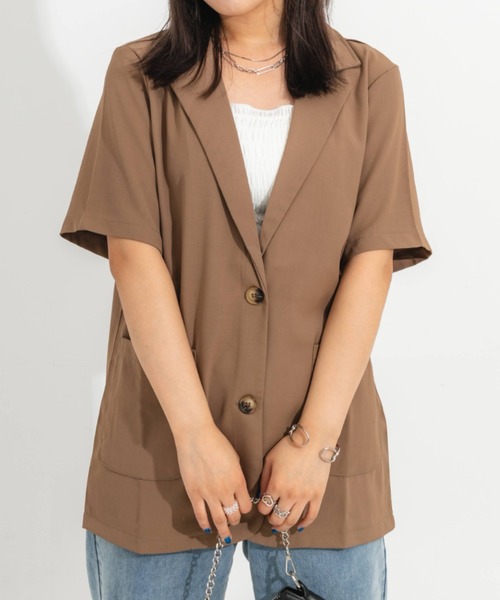 nemne store(ネンネストア)の「半袖テーラードジャケット(テーラードジャケット・レディース・ブラック/ベージュ/アイボリー・フリー)」の10枚目の写真