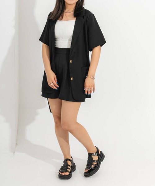 nemne store(ネンネストア)の「半袖テーラードジャケット(テーラードジャケット・レディース・ブラック/ベージュ/アイボリー・フリー)」の20枚目の写真