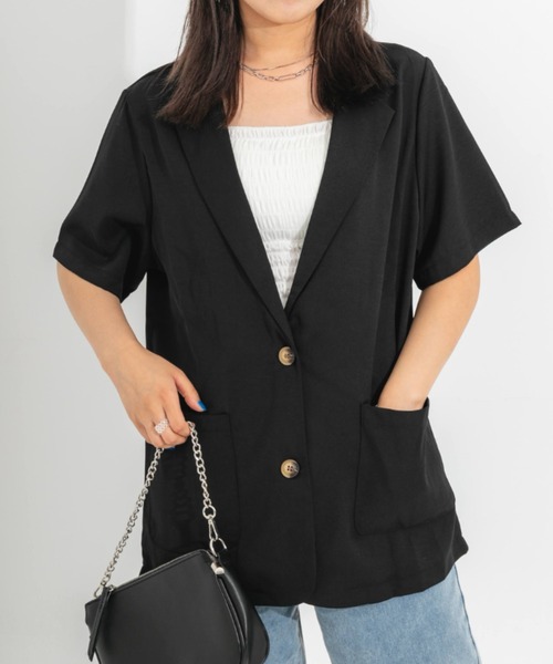 nemne store(ネンネストア)の「半袖テーラードジャケット(テーラードジャケット・レディース・ブラック/ベージュ/アイボリー・フリー)」の22枚目の写真