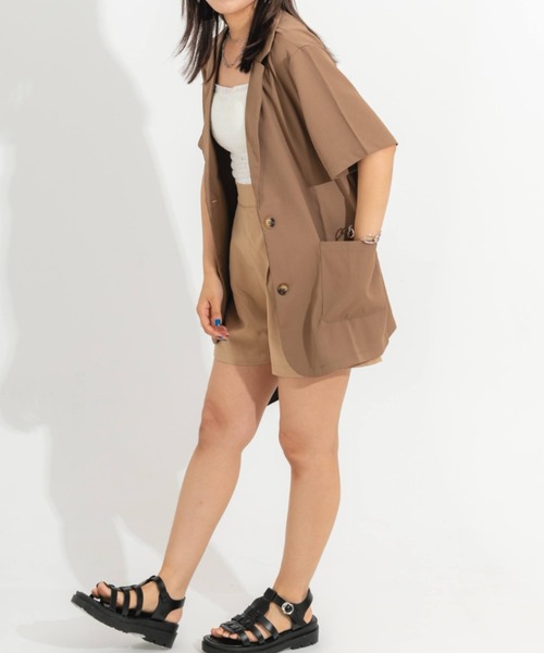 nemne store(ネンネストア)の「半袖テーラードジャケット(テーラードジャケット・レディース・ブラック/ベージュ/アイボリー・フリー)」の16枚目の写真