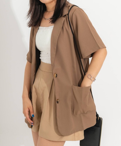 nemne store(ネンネストア)の「半袖テーラードジャケット(テーラードジャケット・レディース・ブラック/ベージュ/アイボリー・フリー)」の19枚目の写真