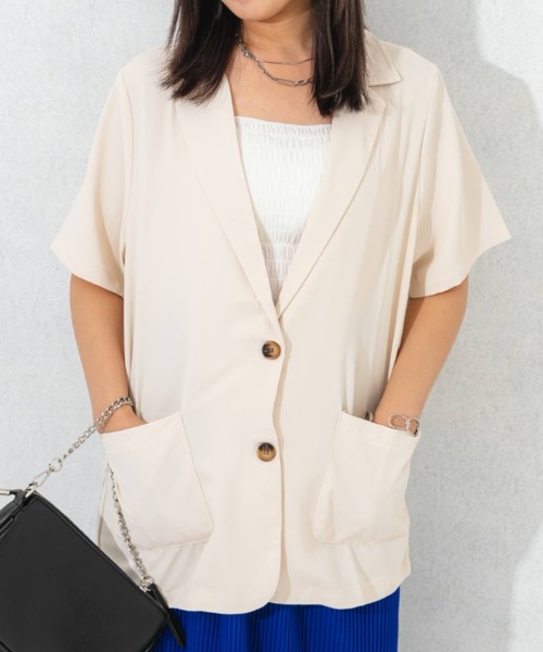 nemne store(ネンネストア)の「半袖テーラードジャケット(テーラードジャケット・レディース・ブラック/ベージュ/アイボリー・フリー)」の17枚目の写真