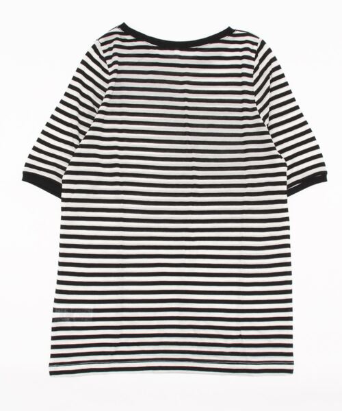coca（coca）（コカ）の「ボーダーシースルーカットトップ（Tシャツ/カットソー・レディース・ブラック/パープル・M/L）」の3枚目の写真