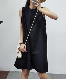 ルーズシルエット ノースリオールインワン ジャンパースカート つなぎ/オールインワン パンツドレス ワンピース