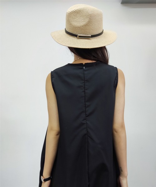 MAISON DE THERESE（メゾン ド テレーズ）の「ルーズシルエット ノースリオールインワン ジャンパースカート つなぎ/オールインワン パンツドレス ワンピース（つなぎ/オールインワン・レディース・ブラック/ベージュ・M）」の6枚目の写真