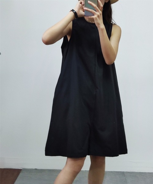 MAISON DE THERESE（メゾン ド テレーズ）の「ルーズシルエット ノースリオールインワン ジャンパースカート つなぎ/オールインワン パンツドレス ワンピース（つなぎ/オールインワン・レディース・ブラック/ベージュ・M）」の11枚目の写真