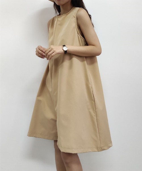 MAISON DE THERESE（メゾン ド テレーズ）の「ルーズシルエット ノースリオールインワン ジャンパースカート つなぎ/オールインワン パンツドレス ワンピース（つなぎ/オールインワン・レディース・ブラック/ベージュ・M）」の8枚目の写真