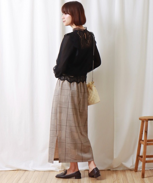 libelle more（リベル モア）の「レースシフォンチュールブラウス（シャツ/ブラウス・レディース・ブラック/グレー/オフホワイト/グリーン/ミント・M/L）」の11枚目の写真