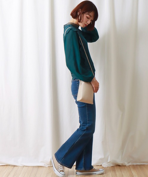 libelle more（リベル モア）の「レースシフォンチュールブラウス（シャツ/ブラウス・レディース・ブラック/グレー/オフホワイト/グリーン/ミント・M/L）」の13枚目の写真