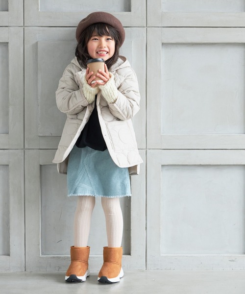 MAKE YOUR DAY（メイクユアデイ）の「ドットキルトコート■80～140cm（ダウンジャケット/コート・キッズ・ピンク/ブラック/アイボリー・80/90/100/110/120/130/140）」の4枚目の写真