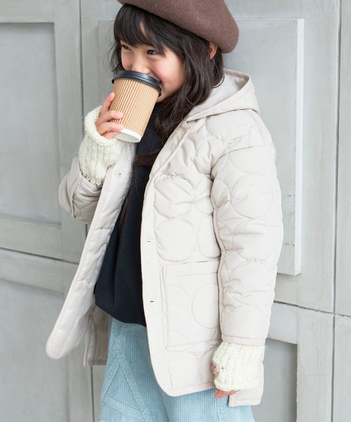 MAKE YOUR DAY（メイクユアデイ）の「ドットキルトコート■80～140cm（ダウンジャケット/コート・キッズ・ピンク/ブラック/アイボリー・80/90/100/110/120/130/140）」の6枚目の写真