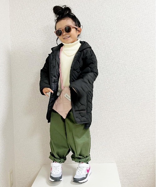 MAKE YOUR DAY（メイクユアデイ）の「ドットキルトコート■80～140cm（ダウンジャケット/コート・キッズ・ピンク/ブラック/アイボリー・80/90/100/110/120/130/140）」の21枚目の写真