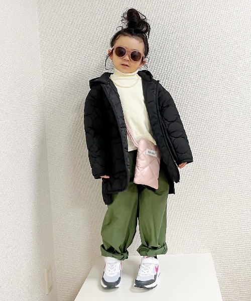 MAKE YOUR DAY（メイクユアデイ）の「ドットキルトコート■80～140cm（ダウンジャケット/コート・キッズ・ピンク/ブラック/アイボリー・80/90/100/110/120/130/140）」の22枚目の写真