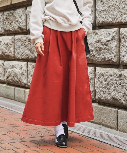 Dickies(ディッキーズ)の「Dickies/ディッキーズ ストレッチツイルフレアスカート(スカート・レディース・ブラック/ベージュ/カーキ/オレンジ・M/L)」の4枚目の写真