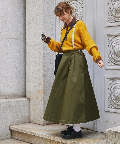 Maison Margiela フレアスカート 38サイズ カーキ 58wu0260-3753-801301.jpg