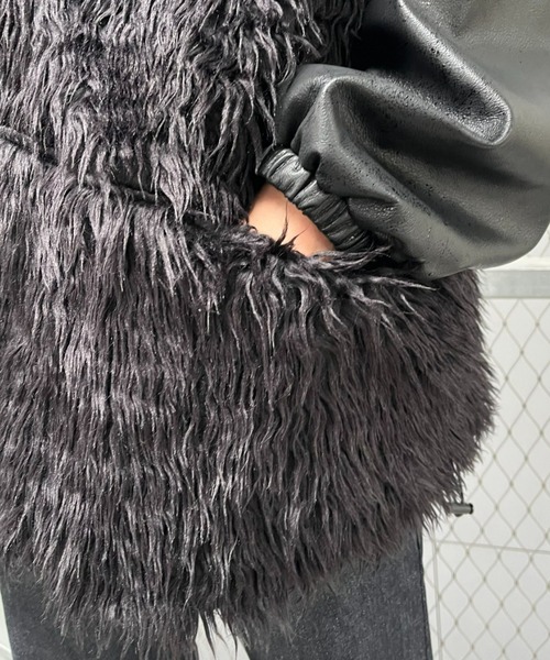 CIAOPANIC(チャオパニック)の「curly fleece biggest vest(ベスト・メンズ・ベージュ/ブラック・MEDIUM)」の8枚目の写真