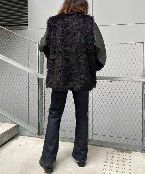 CIAOPANIC(チャオパニック)の「curly fleece biggest vest(ベスト・メンズ・ベージュ/ブラック・MEDIUM)」の17枚目の写真