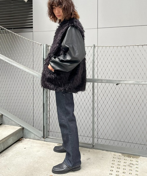 CIAOPANIC(チャオパニック)の「curly fleece biggest vest(ベスト・メンズ・ベージュ/ブラック・MEDIUM)」の19枚目の写真