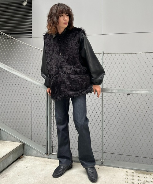 CIAOPANIC(チャオパニック)の「curly fleece biggest vest(ベスト・メンズ・ベージュ/ブラック・MEDIUM)」の21枚目の写真