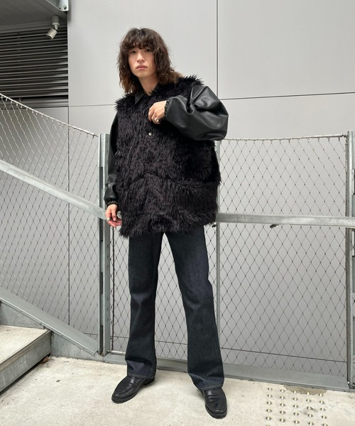 CIAOPANIC(チャオパニック)の「curly fleece biggest vest(ベスト・メンズ・ベージュ/ブラック・MEDIUM)」の22枚目の写真