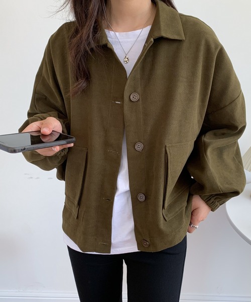 ABITOKYO（アビトーキョー）の「袖ボリュウームルーズシルエットジャケット（ブルゾン・レディース・ブラック/ブルーグレー/カーキ・FREE）」の15枚目の写真