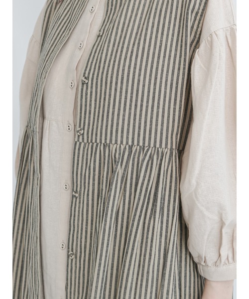 Samansa Mos2（サマンサ モスモス）の「前後着ノースリワンピース（ワンピース・レディース・グリーン/ブルー/ベージュ/ブラック・ﾌﾘ-）」の11枚目の写真