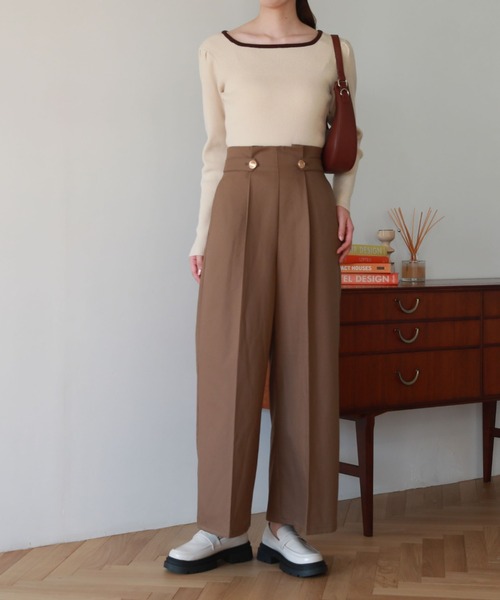 archives(アルシーヴ)の「サイドタブタックワイドパンツ(その他パンツ・レディース・アイボリー/モカ/ダークブルー・MEDIUM)」の19枚目の写真