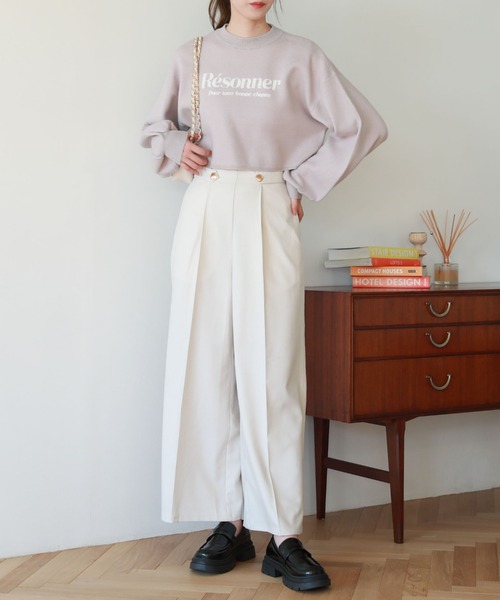 archives(アルシーヴ)の「サイドタブタックワイドパンツ(その他パンツ・レディース・アイボリー/モカ/ダークブルー・MEDIUM)」の8枚目の写真