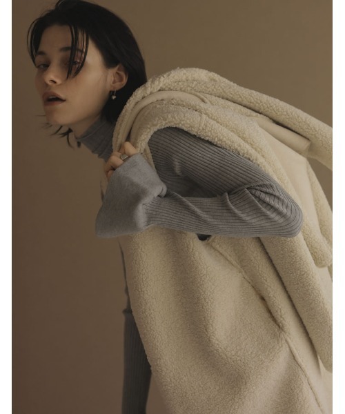 [2022A/WCOLLECTION][低身長サイズ有][2点セット]マルチウェイリバーシブルボアムートンベスト×ショートジャケットセット